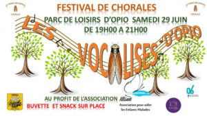 affiche du festival vocalises de la chorale d'Opio - Valbonne